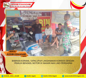 BABINSA KORAMIL 12/PALUPUH LAKSANAKAN KOMSOS DENGAN PEMILIK BENGKEL MOTOR DI NAGARI NAN LIMO PERSIAPAN