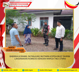 BABINSA KORAMIL 04/TANJUNG MUTIARA KOPDA MUZI TAHRIM LAKSANAKAN KOMSOS DENGAN WARGA TIKU UTARA