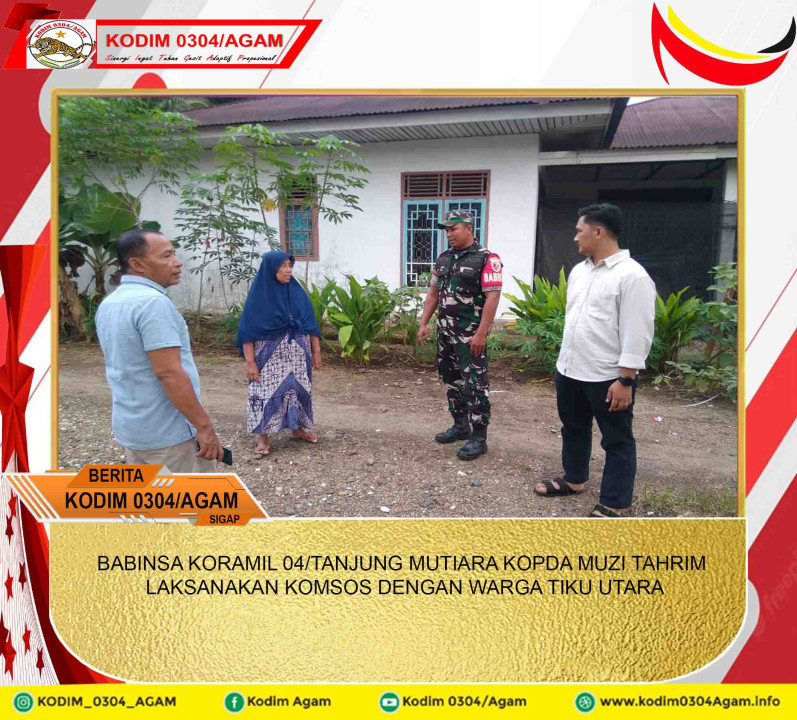 BABINSA KORAMIL 04/TANJUNG MUTIARA KOPDA MUZI TAHRIM LAKSANAKAN KOMSOS DENGAN WARGA TIKU UTARA