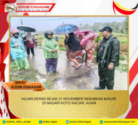 HUJAN DERAS SEJAK 21 NOVEMBER SEBABKAN BANJIR DI NAGARI KOTO KACIAK, AGAM