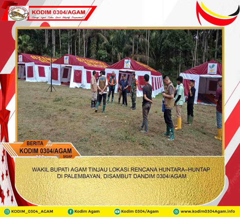 WAKIL BUPATI AGAM TINJAU LOKASI RENCANA HUNTARA–HUNTAP DI PALEMBAYAN, DISAMBUT DANDIM 0304/AGAM