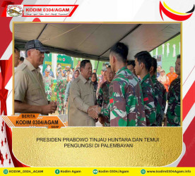 PRESIDEN PRABOWO TINJAU HUNTARA DAN TEMUI PENGUNGSI DI PALEMBAYAN
