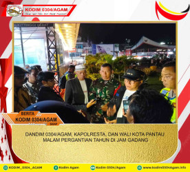 DANDIM 0304/AGAM, KAPOLRESTA, DAN WALI KOTA PANTAU MALAM PERGANTIAN TAHUN DI JAM GADANG