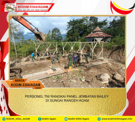 PEMBANGUNAN JEMBATAN BAILEY DI AIA TAGANANG TERUS BERLANJUT