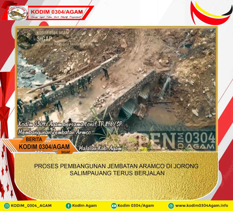 PROSES PEMBANGUNAN JEMBATAN ARAMCO DI JORONG SALIMPAUANG TERUS BERJALAN