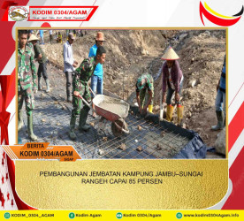 PEMBANGUNAN JEMBATAN KAMPUNG JAMBU–SUNGAI RANGEH CAPAI 85 PERSEN