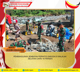 PEMBANGUNAN JEMBATAN PERINTIS GARUDA DI MALALAK SELATAN CAPAI 16 PERSEN