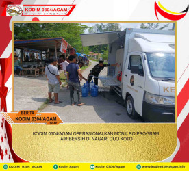 KODIM 0304/AGAM OPERASIONALKAN MOBIL RO PROGRAM AIR BERSIH DI NAGARI DUO KOTO