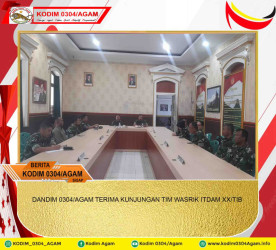 DANDIM 0304/AGAM TERIMA KUNJUNGAN TIM WASRIK ITDAM XX/TIB