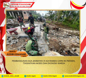 PEMBANGUNAN DUA JEMBATAN DI AIA RAMBAI CAPAI 60 PERSEN, TINGKATKAN AKSES DAN EKONOMI WARGA