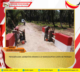PENGERJAAN JEMBATAN ARAMCO DI MANGGOPOH CAPAI 96 PERSEN
