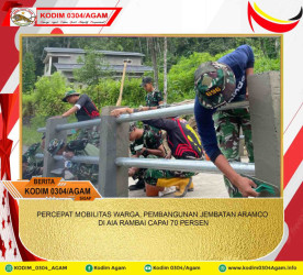 PERCEPAT MOBILITAS WARGA, PEMBANGUNAN JEMBATAN ARAMCO DI AIA RAMBAI CAPAI 70 PERSEN
