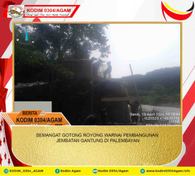 SEMANGAT GOTONG ROYONG WARNAI PEMBANGUNAN JEMBATAN GANTUNG DI PALEMBAYAN