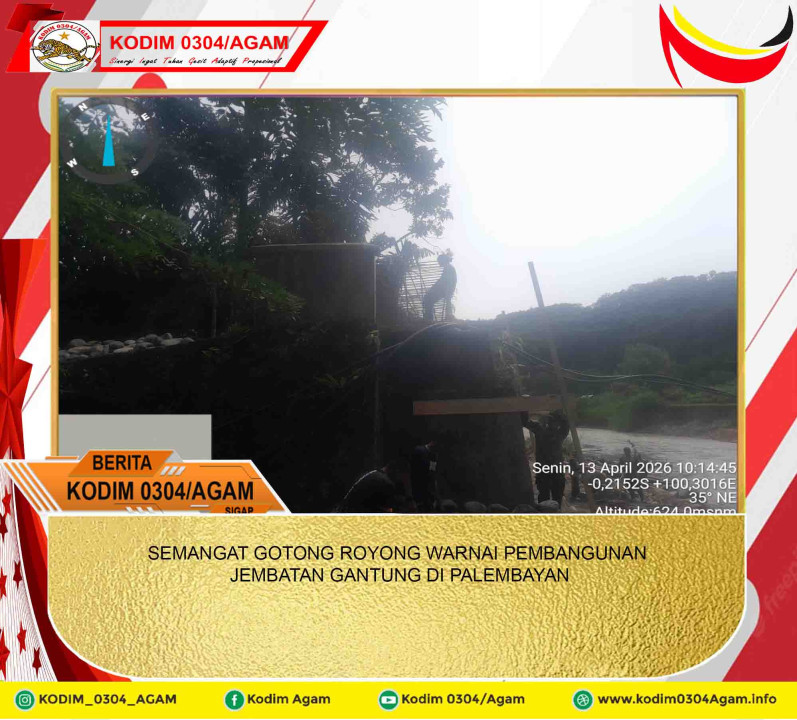 SEMANGAT GOTONG ROYONG WARNAI PEMBANGUNAN JEMBATAN GANTUNG DI PALEMBAYAN