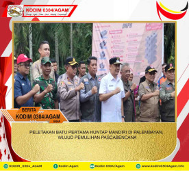 PELETAKAN BATU PERTAMA HUNTAP MANDIRI DI PALEMBAYAN, WUJUD PEMULIHAN PASCABENCANA
