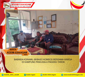 BABINSA KORAMIL 06/BASO KOMSOS BERSAMA WARGA DI KAMPUNG PANCASILA PADANG TAROK