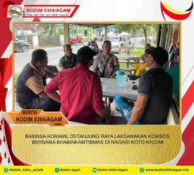 BABINSA KORAMIL 05/TANJUNG RAYA LAKSANAKAN KOMSOS BERSAMA BHABINKAMTIBMAS DI NAGARI KOTO KACIAK