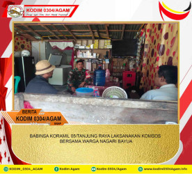 BABINSA KORAMIL 05/TANJUNG RAYA LAKSANAKAN KOMSOS BERSAMA WARGA NAGARI BAYUA