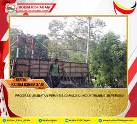 PROGRES JEMBATAN PERINTIS GARUDA DI AGAM TEMBUS 35 PERSEN