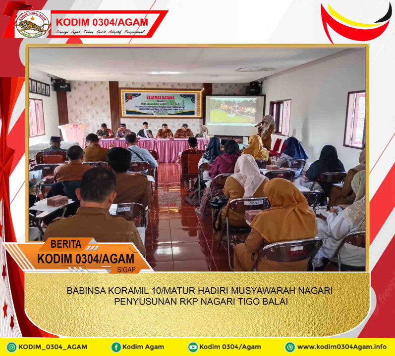 BABINSA KORAMIL 10/MATUR HADIRI MUSYAWARAH NAGARI PENYUSUNAN RKP NAGARI TIGO BALAI